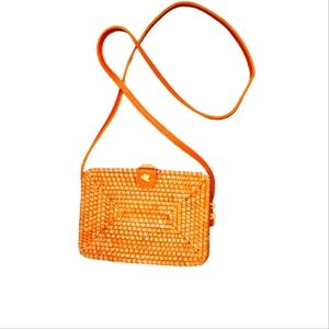 Square Rattan Boho Handbag